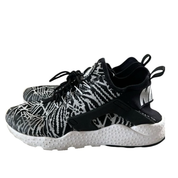 Nike Shoes - Nike Air Huarache Run Ultra Jacquard Black White Comfort Sole Sneakers